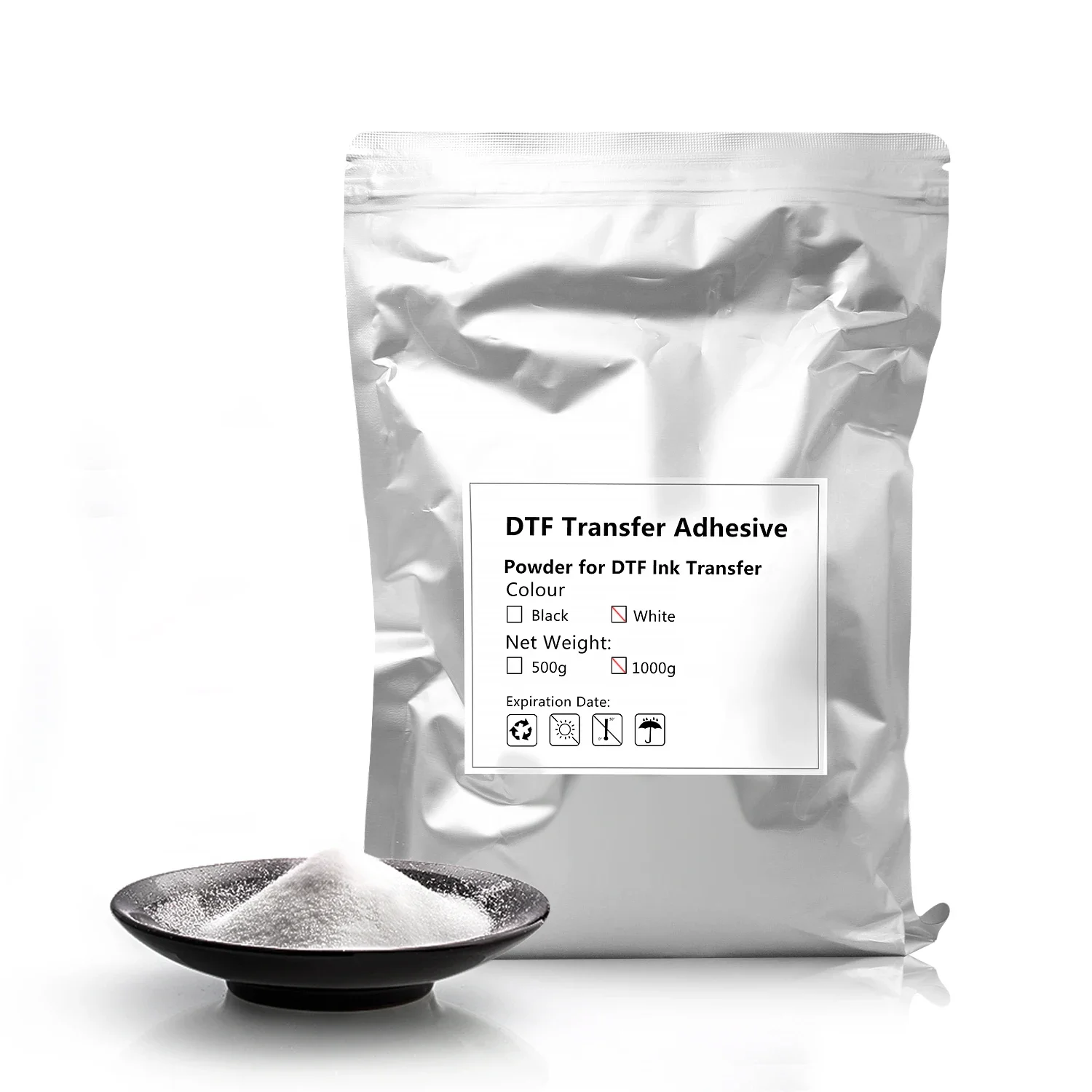 엡손 DTF 프린터 헤드 용 1kg DTF 파우더 핫멜트 파우더 DTF 직접 전사 필름 핫 필 1kg 블랙 화이트 DTF 파우더
