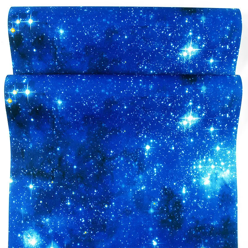 

3D Universe Starry Blue Sky Vinyl Wallpaper Roll for Bedroom Living Room KTV Bar Ceiling Roof Space Wall Paper Home Decor 9.5M