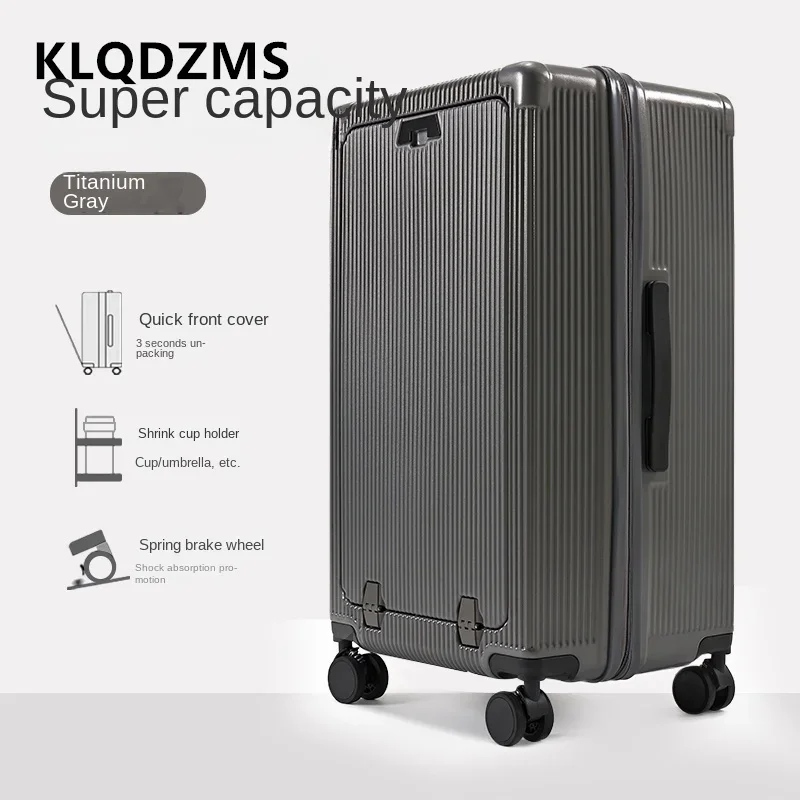 KLQDZMS High Quality Suitcase 24"26"28"30 Inch Large Capacity Cart Case Cart Style Travel Bag with Wheels Rolling Suitcase