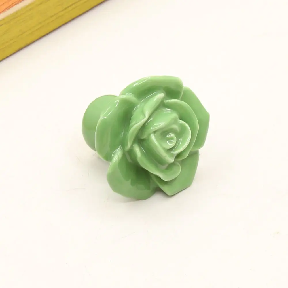 Description Picture 6 of itemSingle Hole Rose Flower Door Handle Rose Shape No- punching Ceramic Cabinet Knobs Colored Ceramic Drawer Knobs Kids Using