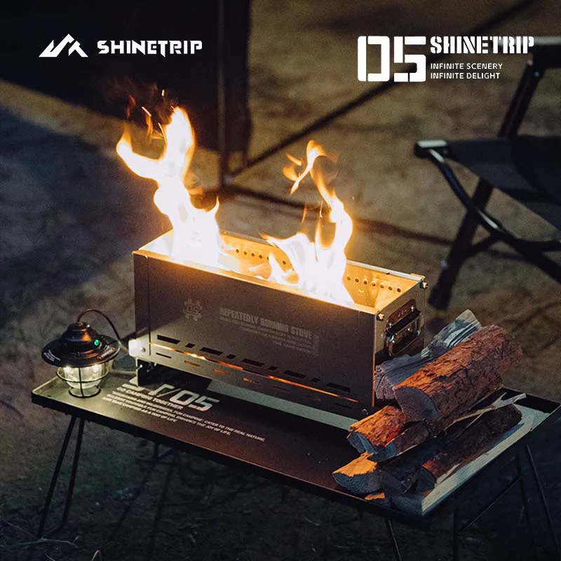 ShineTrip Outdoor Portable Cookware Stainless Steel Outdoor Camping IGT Semi-Unit Secondary Burning Incinerator Collapsible