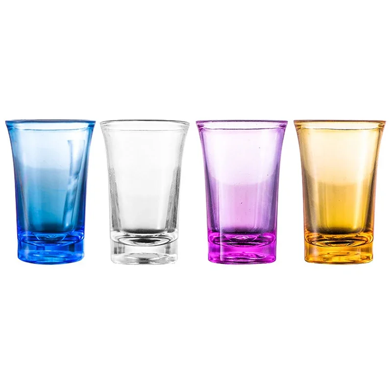 Description Picture 3 of item6PCS Shot Glass Cup Plastic Spirits Shot Cup Party Bar Club Drinking Tool Wedding Wine Glasses Cocktail Pint Bullet Vodka Cups