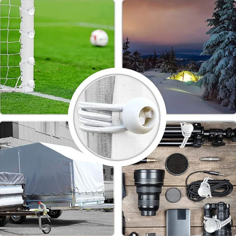 Camping tent accessories bungee cords 10pcs bungee ball tarps canvas tarpaulin flagpole ties cord ends elastic rope lace fixed boat pole camping tent accessories
