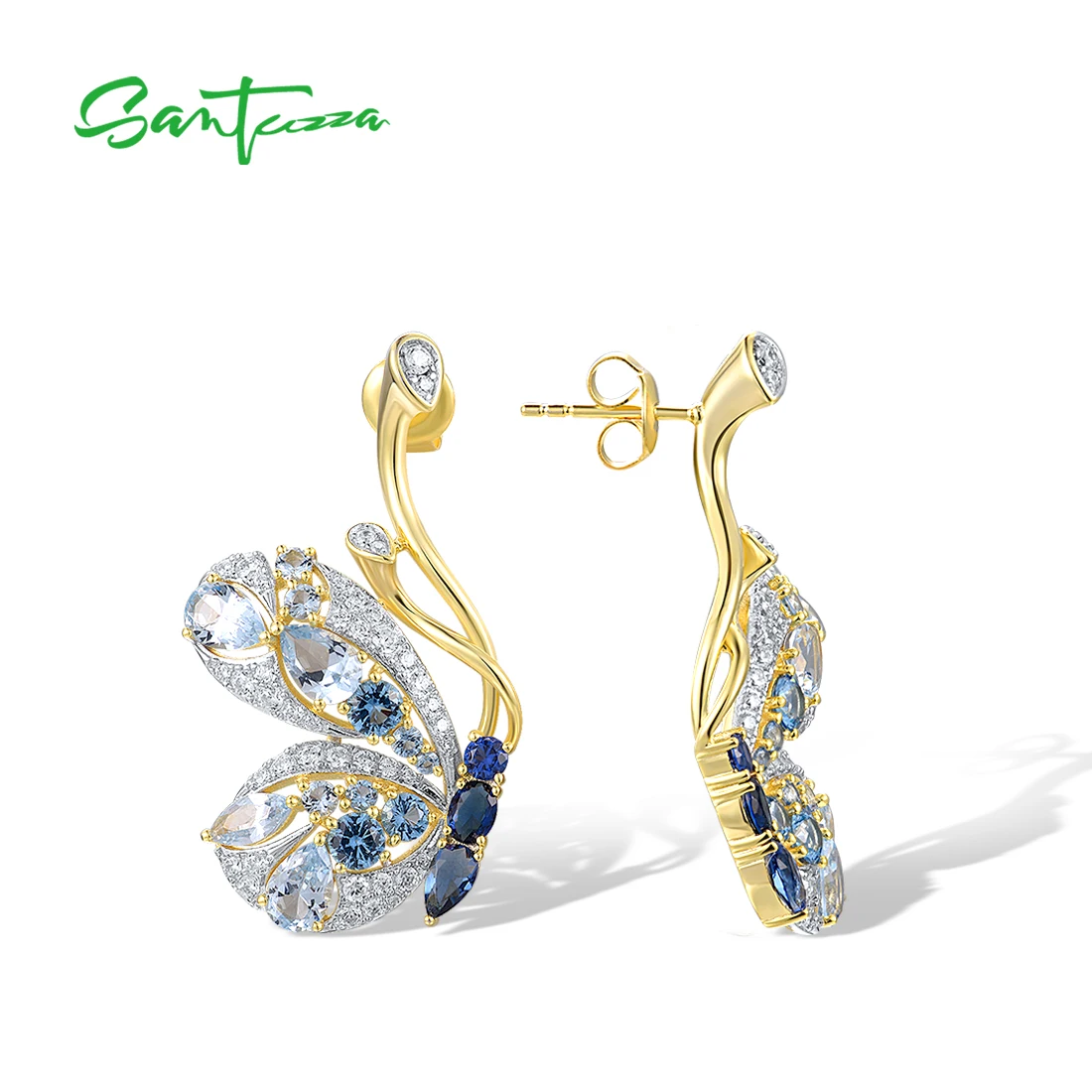 Orecchini Argento Santuzza -Farfalle verdi e bianche 80 S3b730247a0f44f72a423b6a4a02433d0X