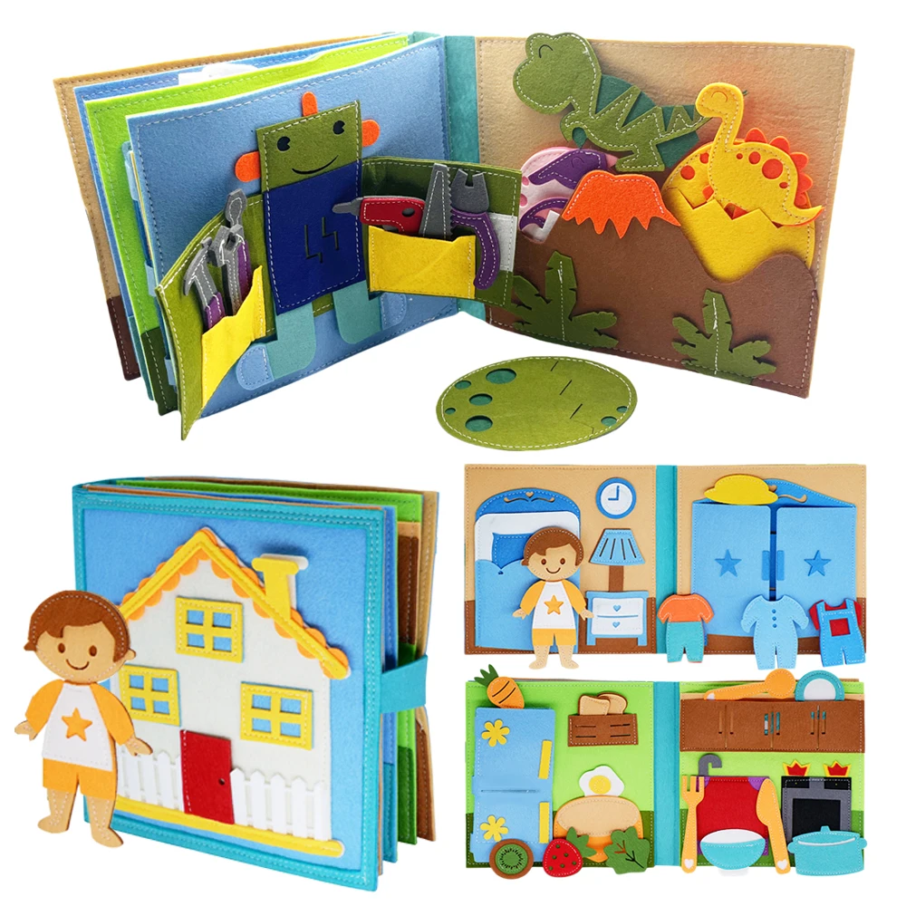 Montessori Felt Busy Quiet Book Educational Daily Learning Toy_voghion.com