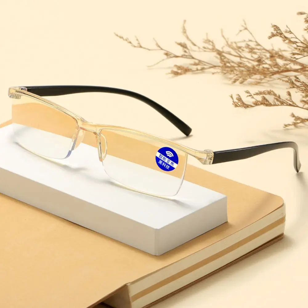 

Men Women Smart Zoom Hyperopia Anti-blue Ray Presbyopia Eyeglasses Multifocal Eyewear Reading Glasses Semi Rim Glasses