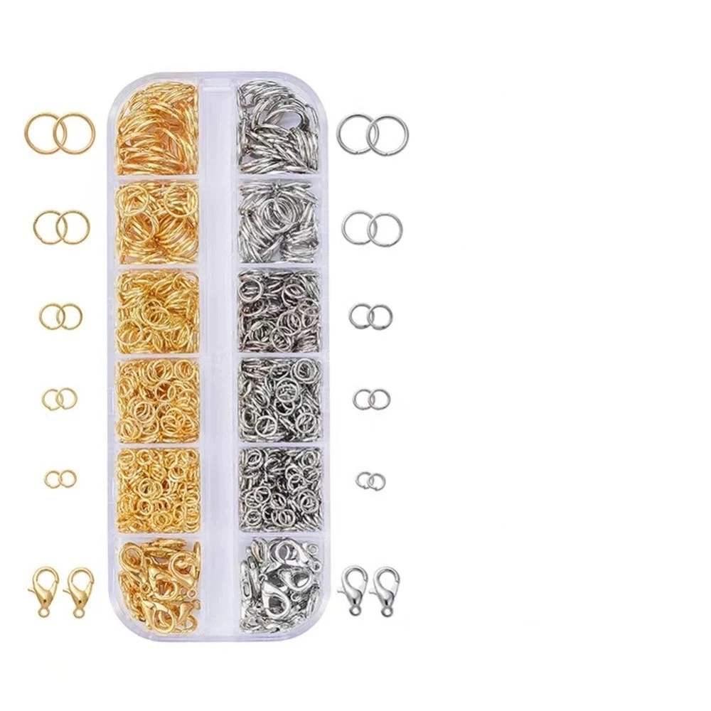 Box Gold Silver Lobster Clasp Open Jump Rings for Jewelry Making Bracelets Necklaces Hooks Chain Closure DIY Accessories