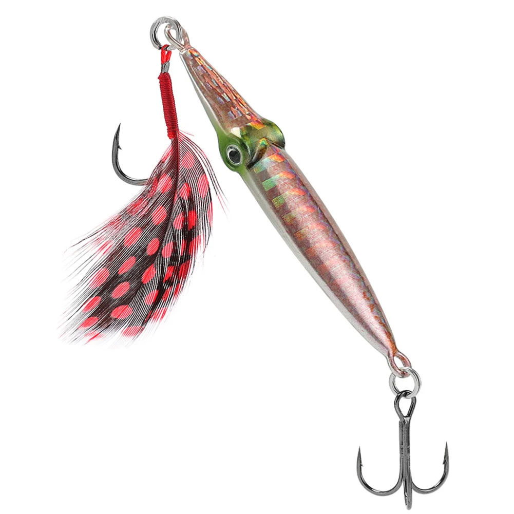 1 Pz Green Squid Octopus Bait Con 2 Triple Hook Metal Fast Jig Head Swimbait Per Wahoo Shark Traina Esche Da Pesca 21G / 66Mm