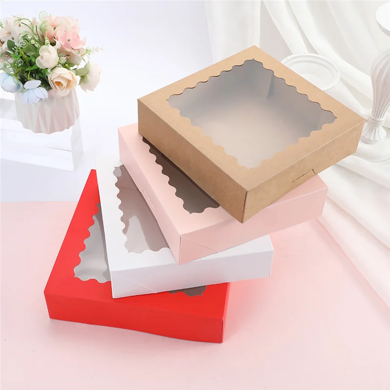 100 Teile/los 10 Zoll Kuchen Verpackung Box Mit Fenster Gebäck Backen Verpackung Box Ei Torte Dessert Verpackung Box – Detail 1