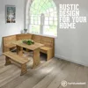 Solid Wood Corner Dining Set 64.8" W x 19.9" D x 33.4" H- Farmhouse Table and Bench Set, Farmhouse Furniture for Dining Room 3