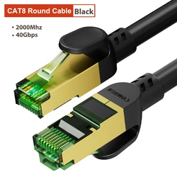 Ultra High - Speed Cat8 Ethernet Cable - 40Gbps, Double Shielded Network Cable, 2000MHz Bandwidth, Multiple Lengths Available - 20M (Black Cable - PVC)
