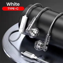 Enhanced Type C In - Ear Headphones with Surround Sound and Wired Control (Type C White)