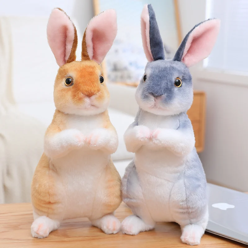 Tanie Symulacja długie uszy realistyczny pluszowy królik zabawka wypchana lalka zwierzak zabawki dla