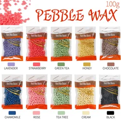 100g Hard Wax Beans Solid Hair Remover No Strip Depilatory Hot Film Wax Bead Hair Removal for Full Body Bikini Face Leg Eyebrow