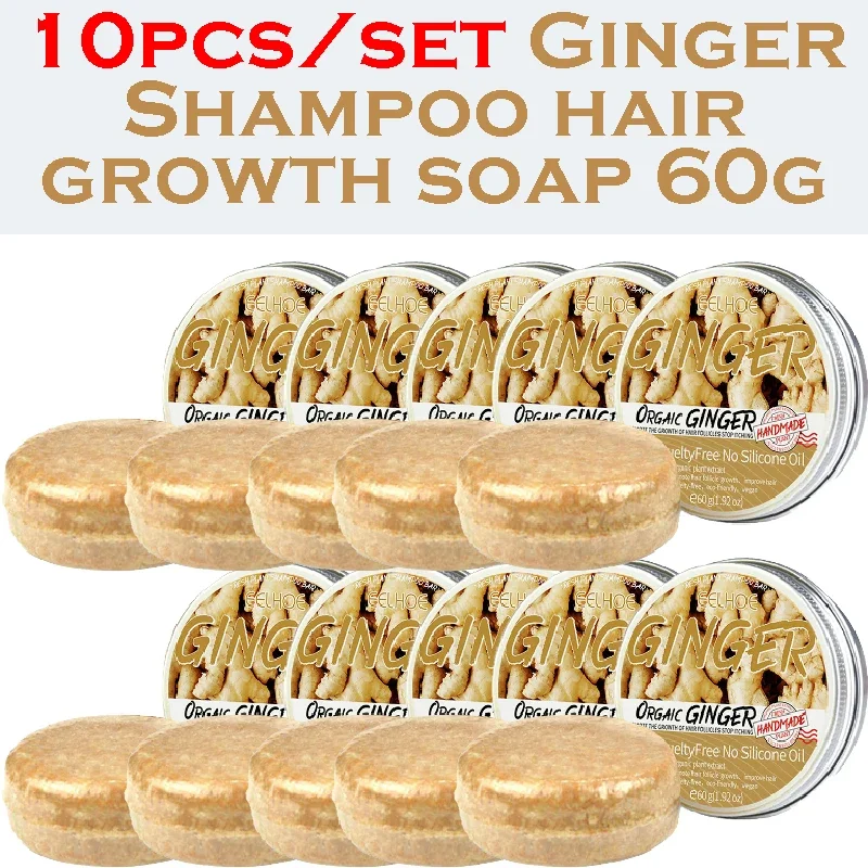 Ginger Shampoo Soap Natural Original 100% Pure Prevent Hair Loss Cleansing for Scalp Thickens Hair Moisturizes Softens