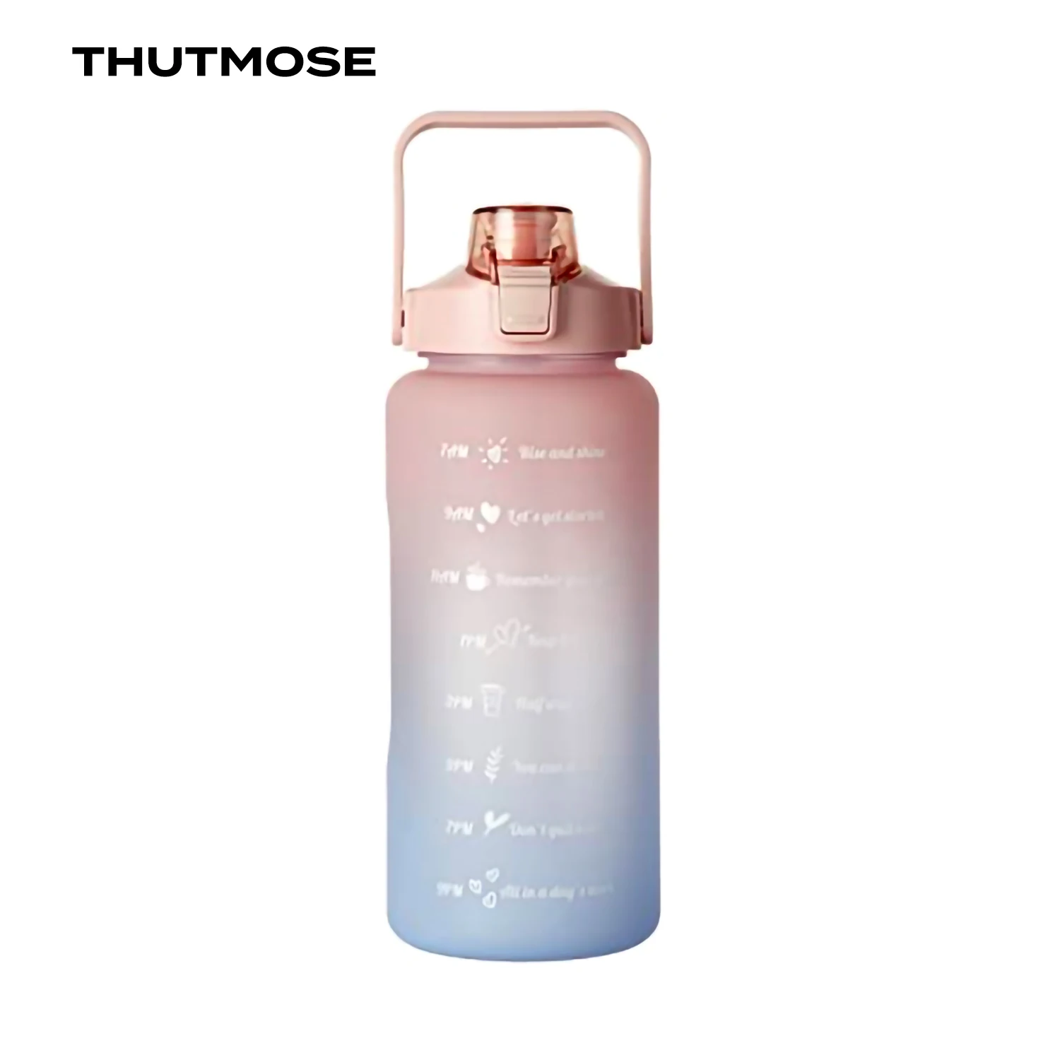 2L Motivational Water Jug with Straw and Time Marker