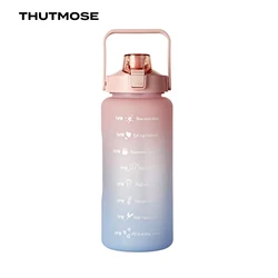 2L Motivational Water Jug with Straw and Time Marker - 2L (Pink)