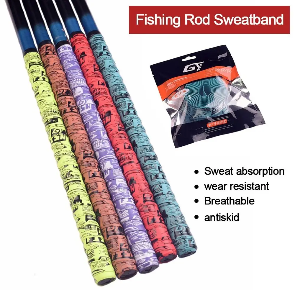 

Thickened Fishing Rod Sweatband Gradient Colorful Anti Slip Racket Grip Tape Fishing Rod Belt Badminton