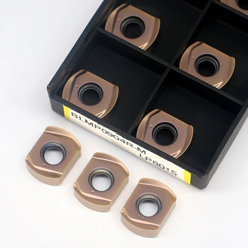 10PCS 고속 공급 블레이드 BLMP0904R-M 카바이드 밀링 인서트 경도 90 금속 선반 도구 인서트 엔드 밀링 커터