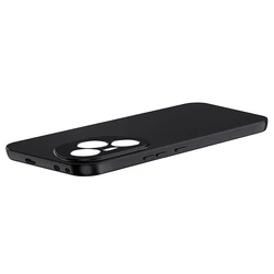 Luxury Matte Silicone Soft Case - Solid Black Ultra Thin Shell, Frosted Cover - Honor 70 Pro (Black)