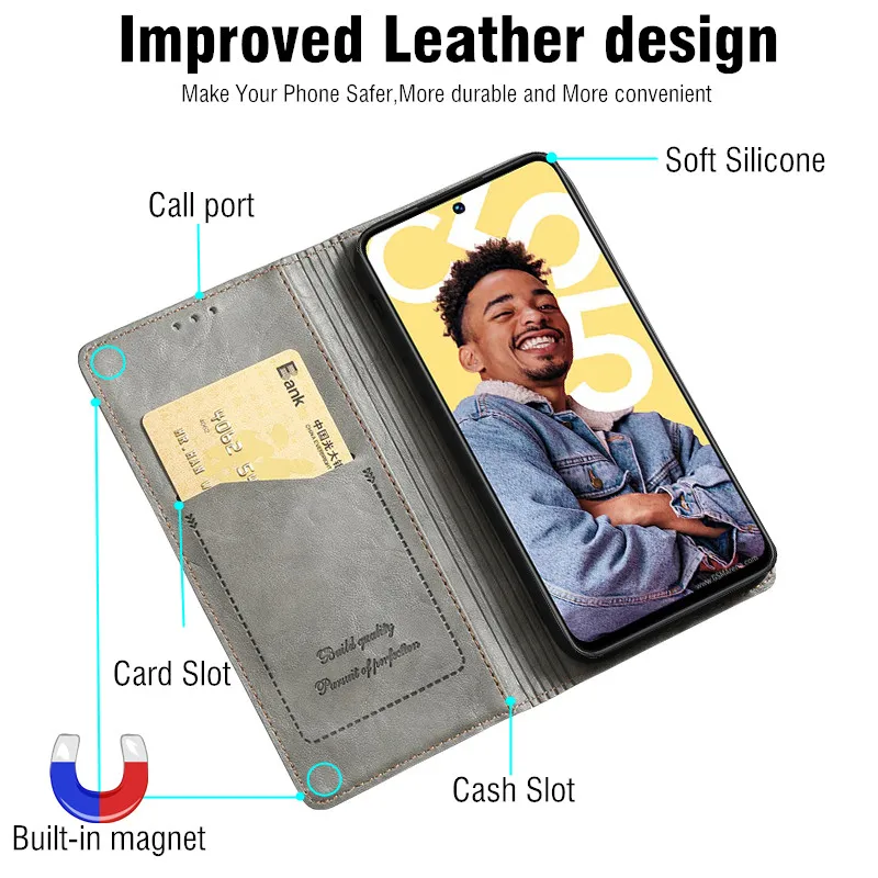 Flip Wallet Case For Apple iphone 15 14 13 Pro 16 16e 12 11 Pro Max XS XR X 8 7 6S 6 SE 2020 2022 phone Cover Leather Case Coque — view 4