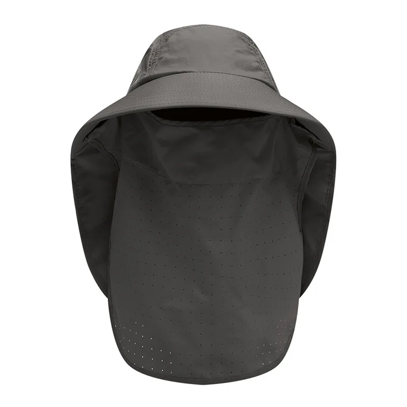 Quick-dry Water-proof Men Women Sun Hat Outdoor Face Mask Wide Brim Bucket Hat with Flap Cap for Fishing Hunting Hiking Safari