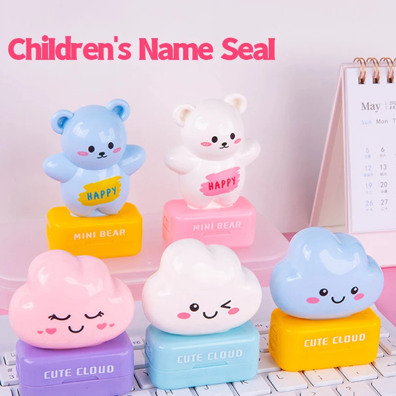 Cartoon Bear Name Stamp-Waterproof, Washable & Non-Fading-Perfect for Youngsters' Clothing & Gifts