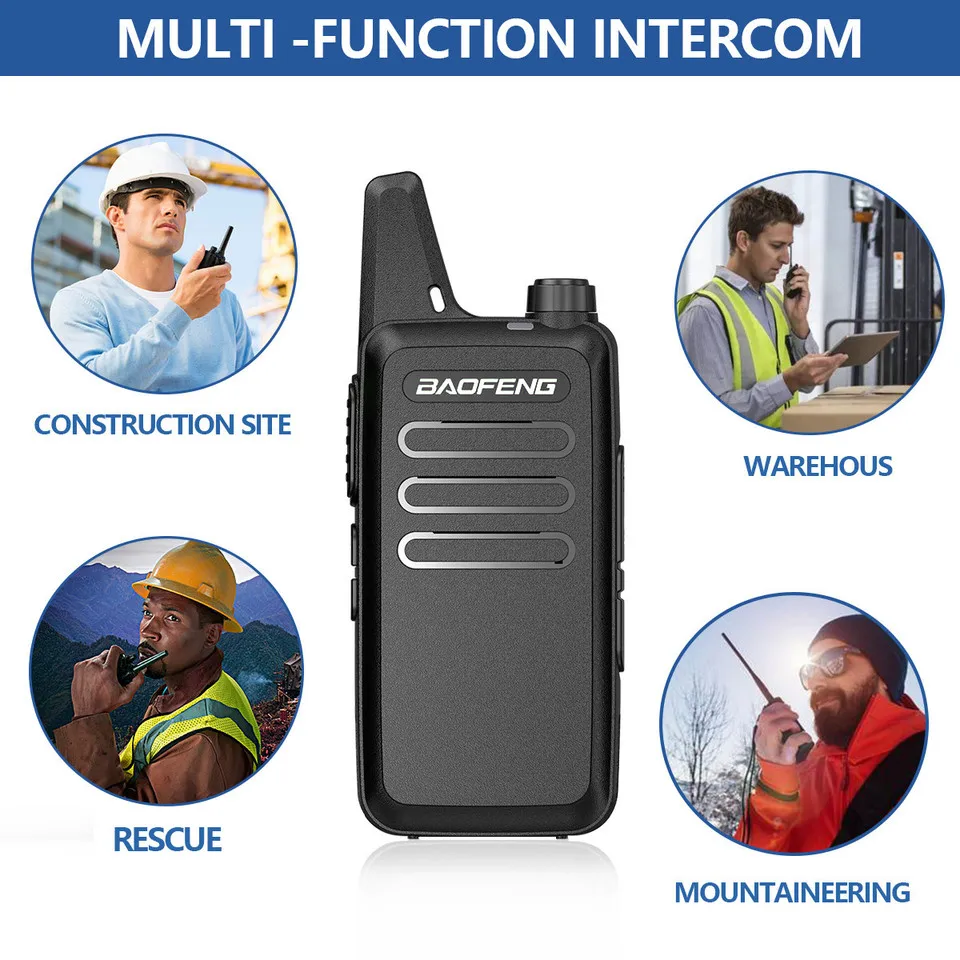 1-6 PCS Baofeng BF-T20 UHF 400-470MHz Mini Walkie Talkie Two Way Radio + Earpiece
