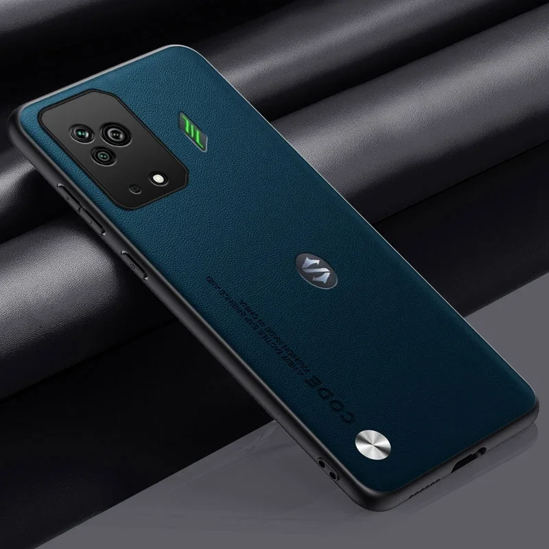 Luxury Silicone PU Leather Phone Case with Matte Finish - BlackShark Edition