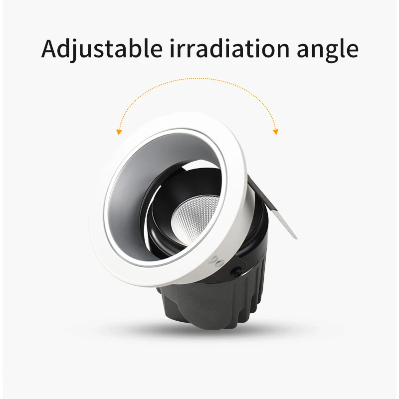New AC220VLED downlight adjustable angle COB ceiling light embedded spotlight 3W 5W 7w 15W