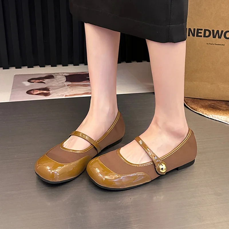 

Spring Flats Marie Janes Shoes Women Square Toe Casual Shoes Fashion Shallow 2024 New Trend Designer Zapatos Dress Female Cozy