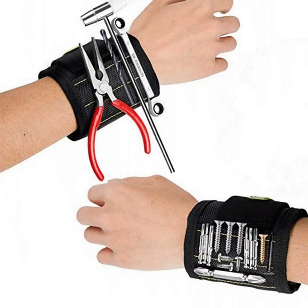 Magnetic Wristband Black With Super Strong Magnets Holds Screws, Drill Bit.  Unique Wrist Support Design Handy Gadget Electrician - AliExpress