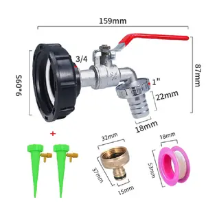 Raccord/Bouchon Mamelon Raccord Rapide et Joints, Adaptateur de Tuyau pour Cuve  1000 litres IBC Le gros fil devient 1 pouce à l'extérieur du filetage