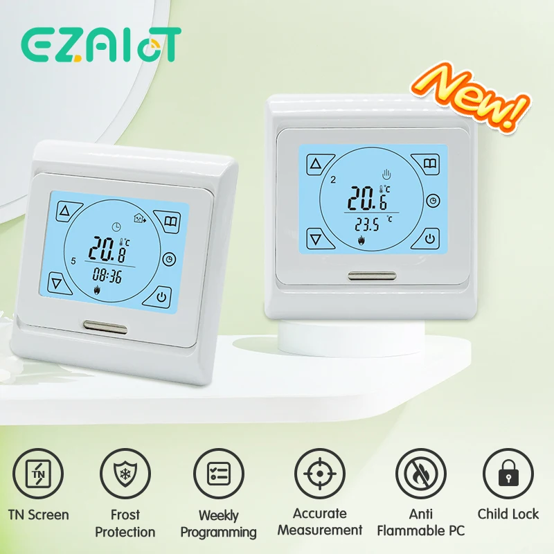 16A Calore Termostato Ambiente Elettrico Caldaia A Gas Acqua Riscaldamento A Pavimento Regolatore Di Temperatura Riscaldatore Programmabile A Paviment