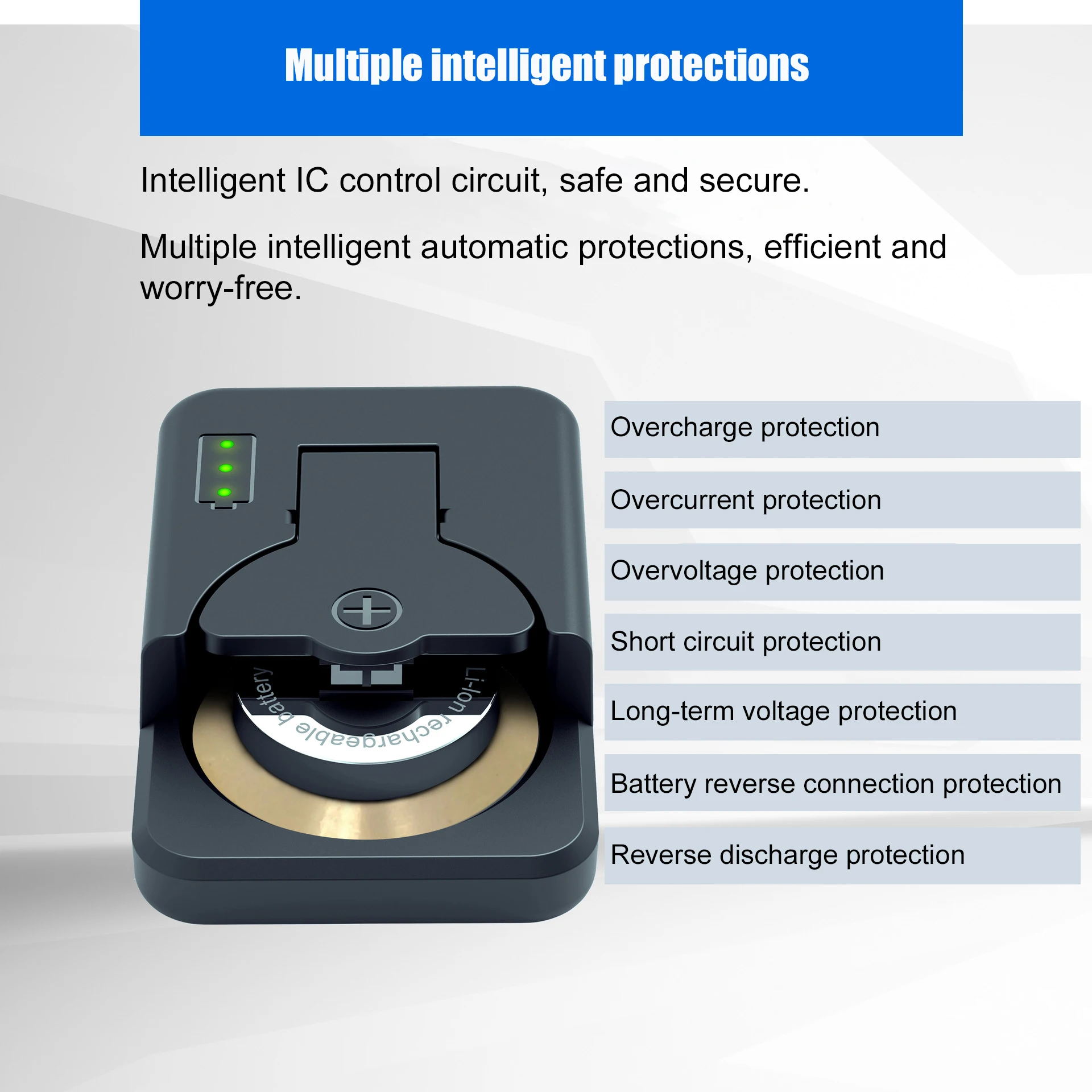 Portable Type-C Lithium Button Battery Charger for Multiple household uses Wide Compatibility Efficient Intelligent Charging type c battery charger