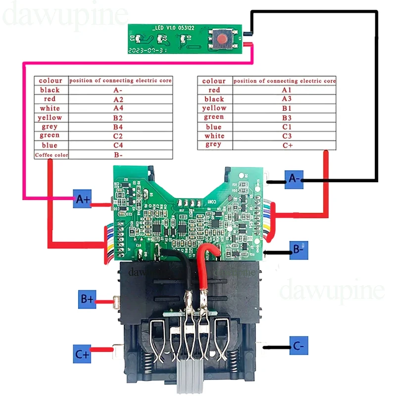 DCB609 리튬 배터리 케이스 BMS PCB 충전 보호 회로 기판 박스 하우징 DeWalt 20V 60V DCB606 DCB612 FlexVolt 용