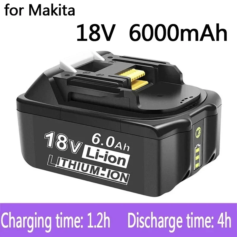 

100% оригинал для Makita 18 в 6000 мА/ч аккумуляторная батарея для электроинструментов с светодиодный Li-Ion Замена LXT BL1860B BL1860 BL1850