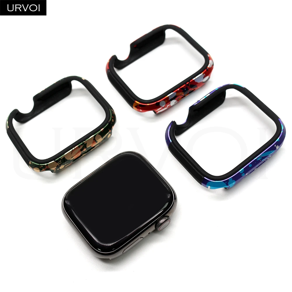 URVOI Aluminum Hard Bumper with TPU Cover and Colored Graffiti Design