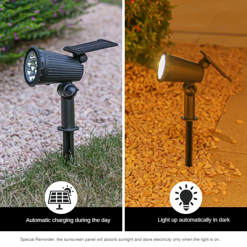 2/1Pcs Solar Spot Light Intelamp Floodlight Colorful Waterproof 9LED For Garden Pathway Landscape Yard Lamp Spotlight Outdoor
