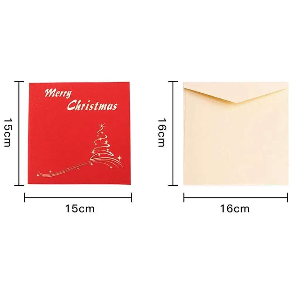 3D Pop UP Christmas Tree Cards Party Invitations Gifts New Year Greeting Card Anniversary Gifts Postcard