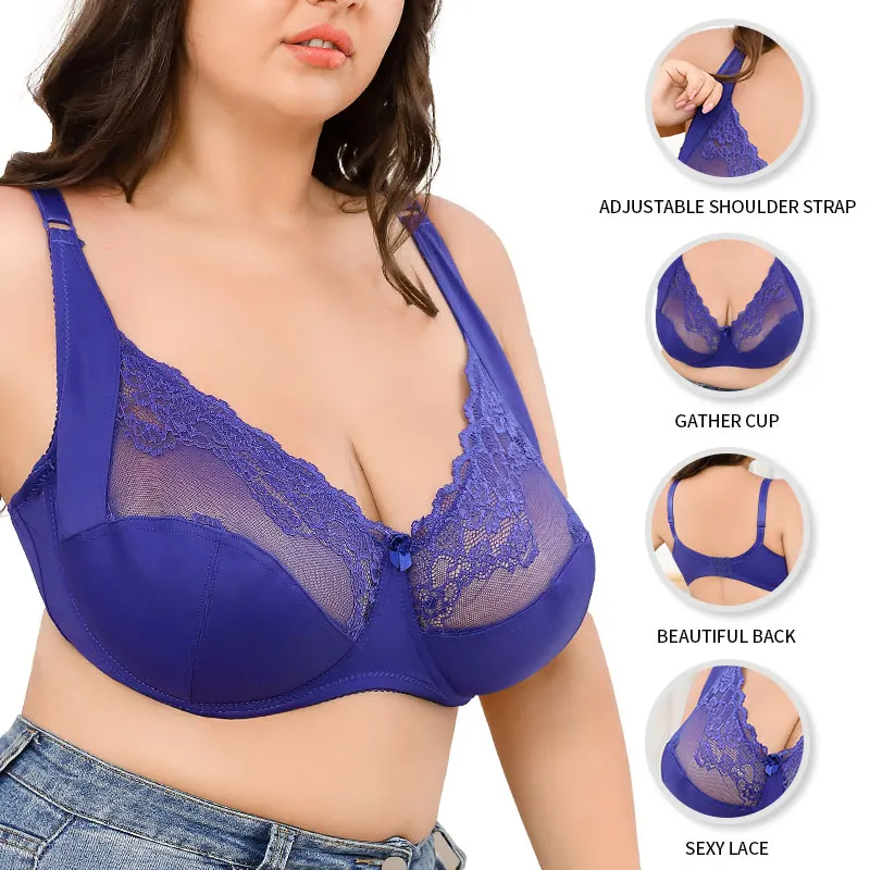 WomensPlusSizeBrasSexyLaceLargeBraUnderwireLacePaddedBraHot