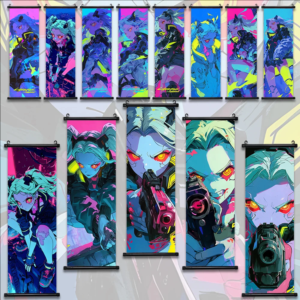 Cyberpunk Hanging Scroll Poster Lucy Movie Wallpaper Comic Wall Artwork Canvas Painting Picture Print Home Decoration Art Gift
