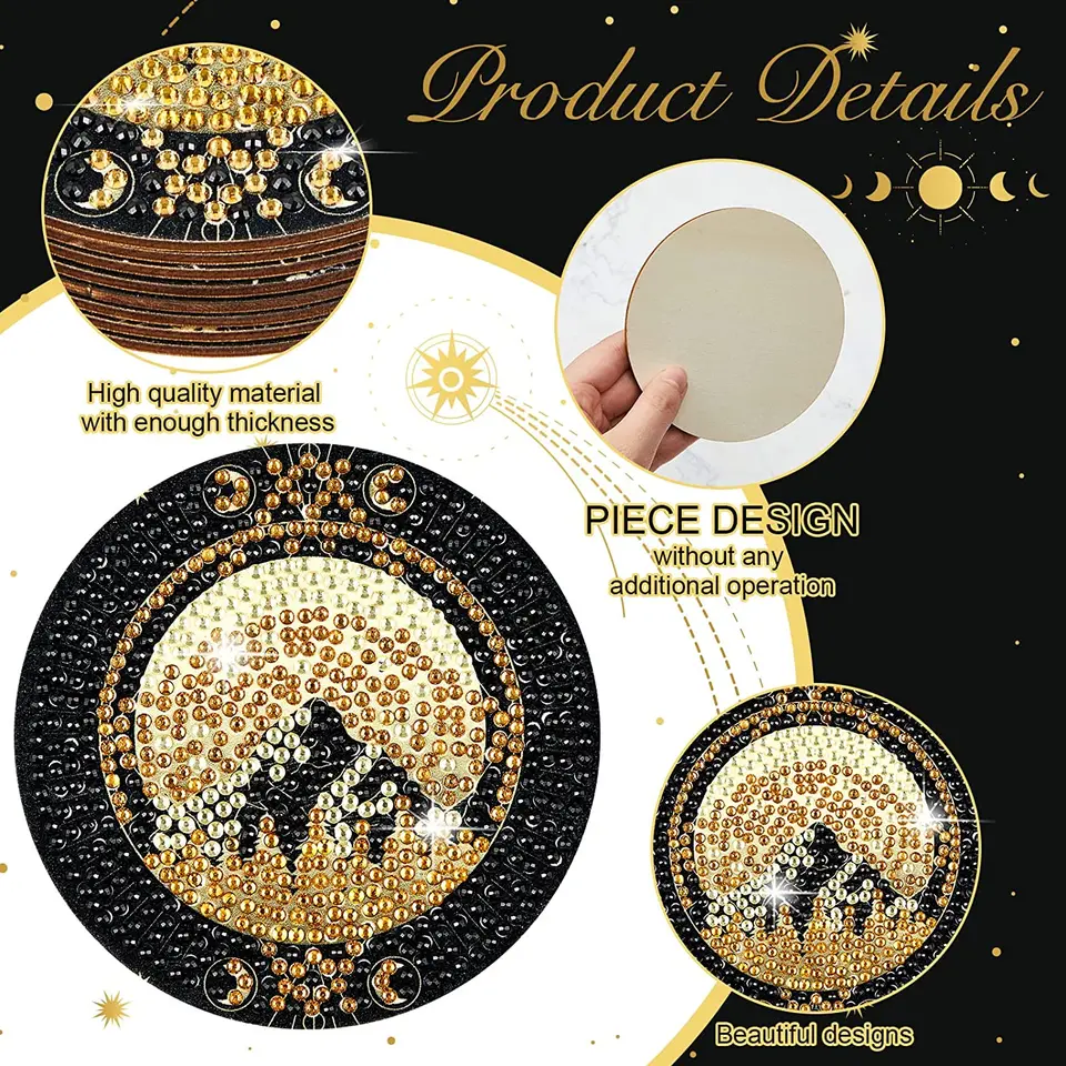 8 Sottobicchieri Diamond Painting Farfalla Con Supporto – Kit Fai Da Te Completo Per Adulti E Bambini - 5