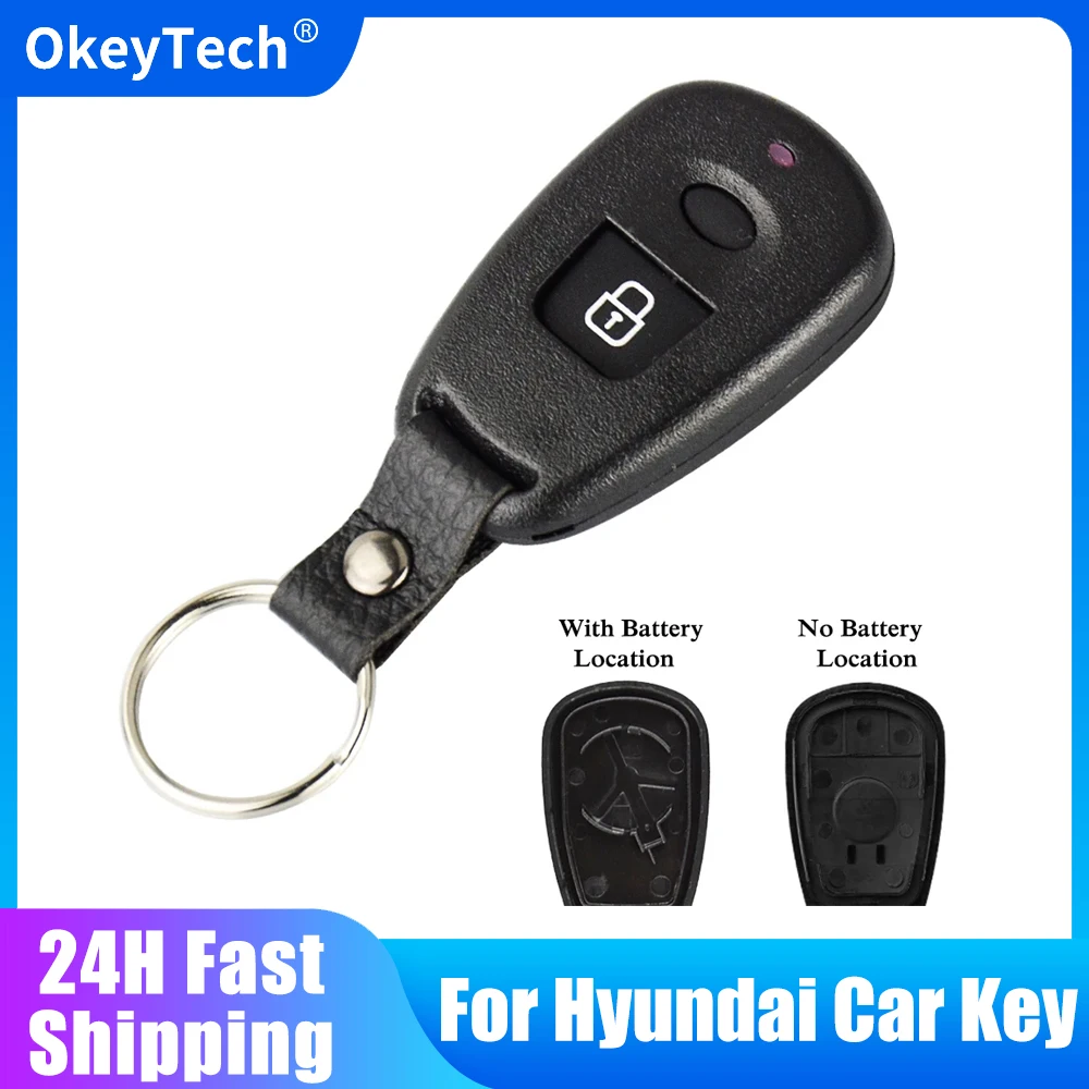 OkeyTech Remote Control Car Key Shell 1 Button Keyless Entry Smart Key Cover Case Keychain For Hyundai Elantra Santafe Terracan