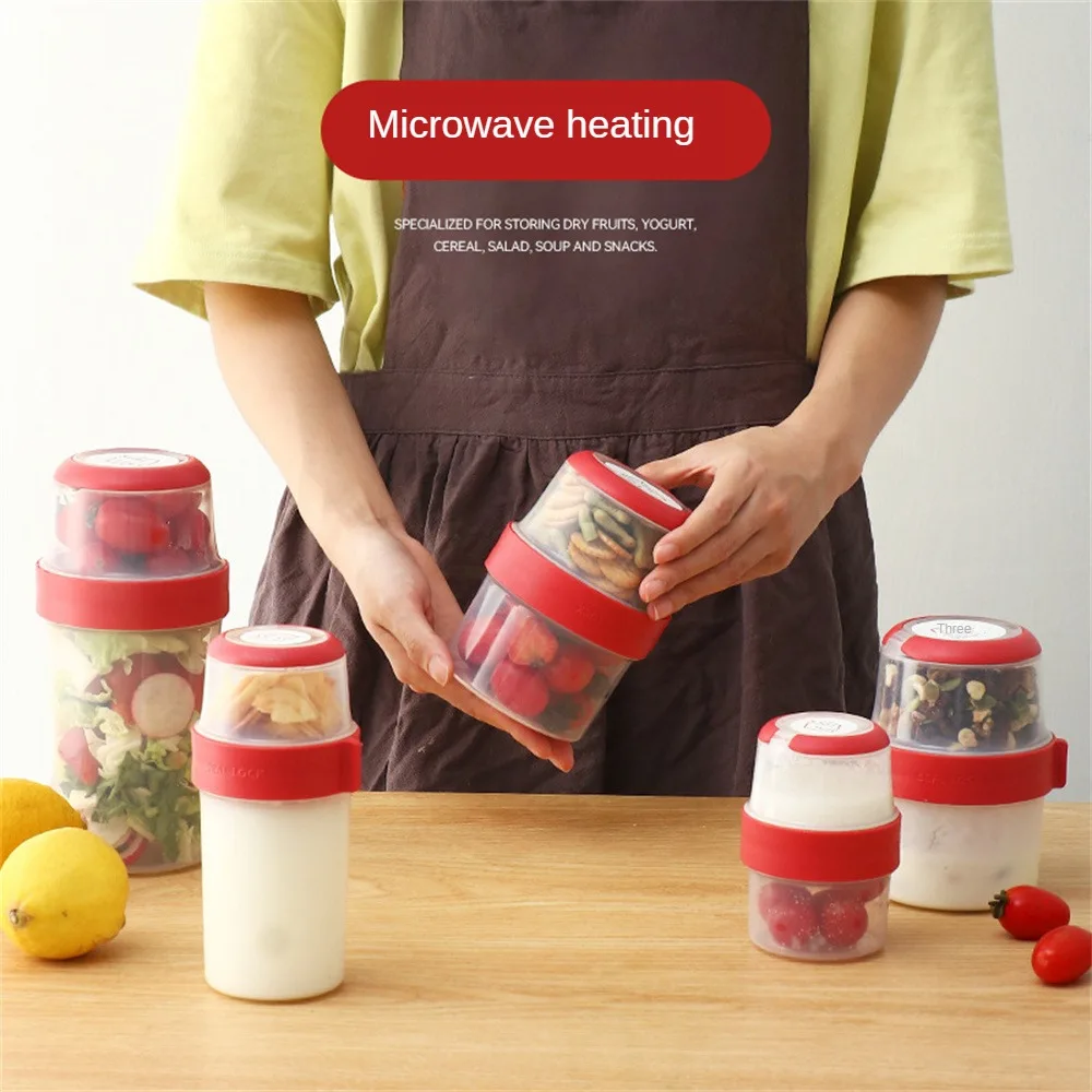 

Двухуровневый контейнер, портативный пищевой контейнер, дорожные банки для хранения, предметы для хранения, высокое качество, искусственный фруктовый салат