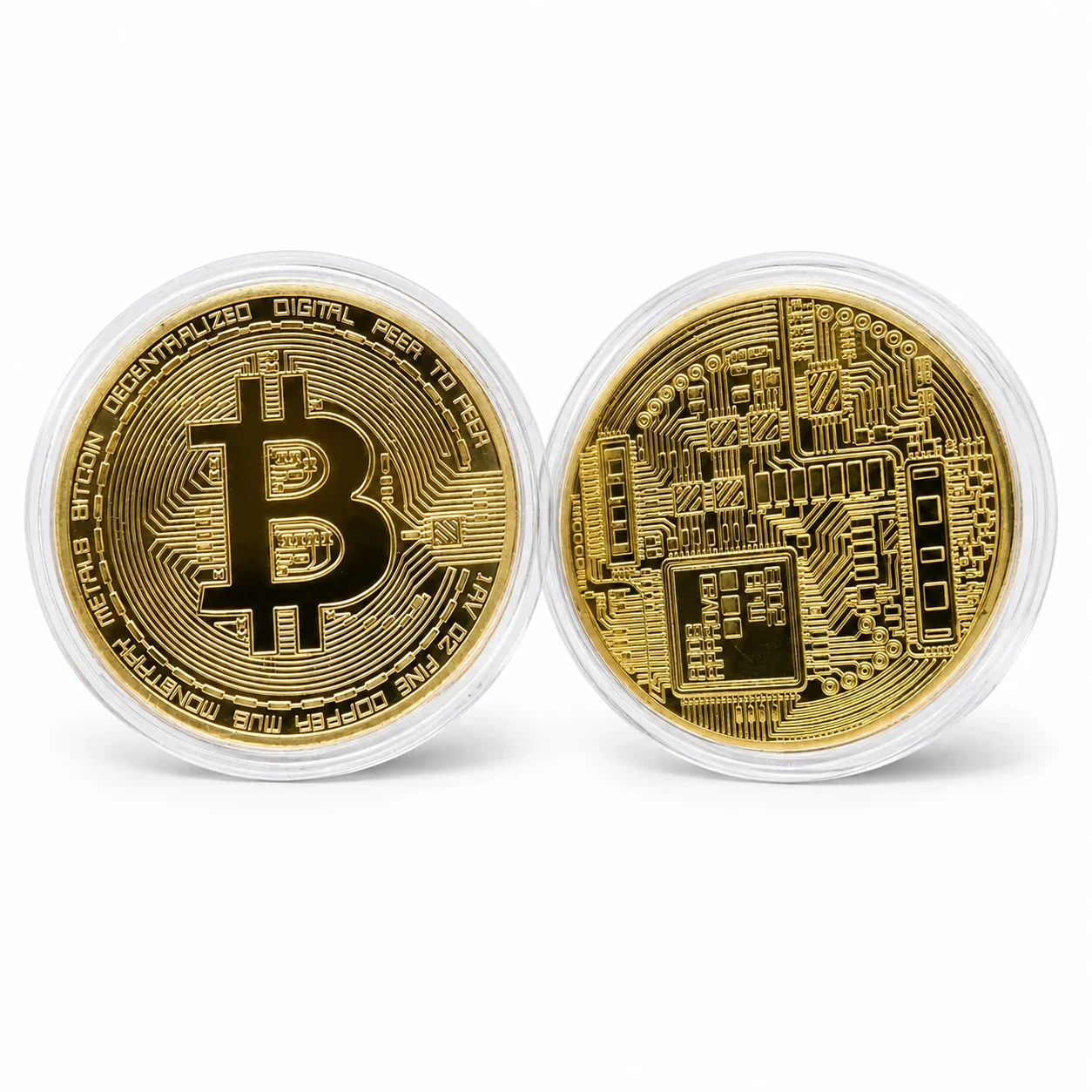 Moneta Commemorativa Bitcoin, Placcata in Oro, Oggetto da Collezione per Appassionati di Criptovalute, Regalo per Investitori, Moneta Novità - immagine 3
