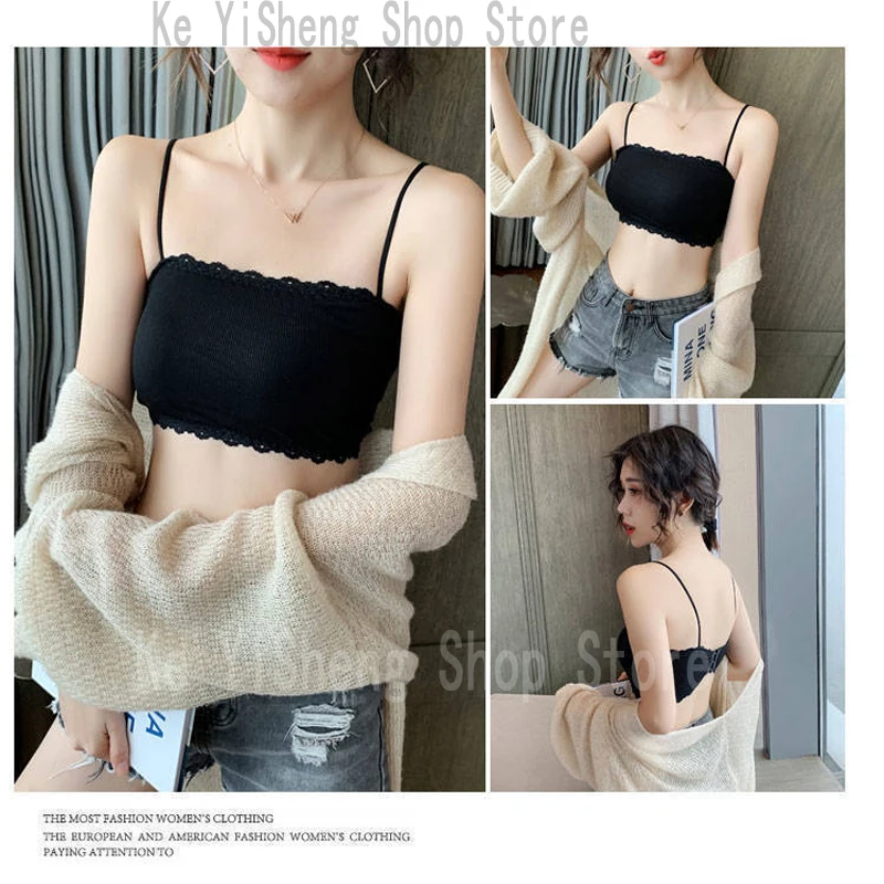 Women Lingerie Bra Cotton camisole top girl no underwire chest pad Adjustable to fit small chest vest wrap bra student bra