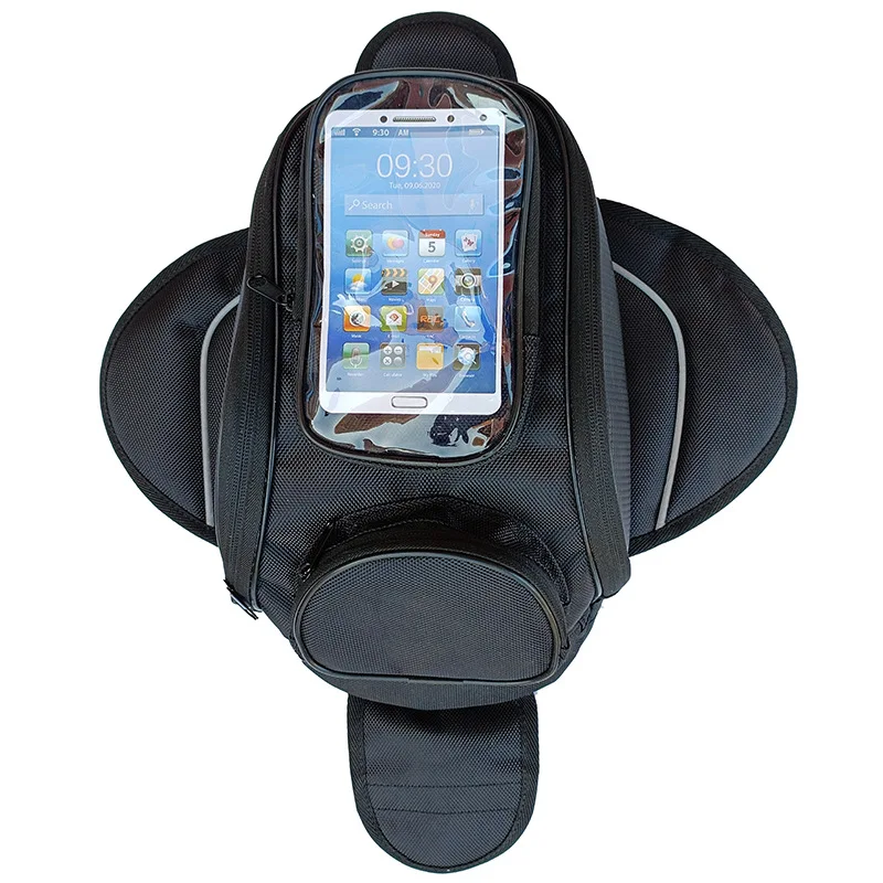 Magnetic motorcycle fuel tank bag, rider motorcycle backpack crossbody bag, off-road magnetic portable quick release touch