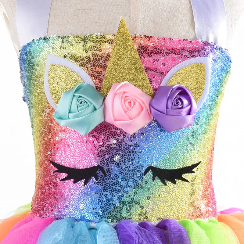 Christmas Unicorn Tutu Dress Sequins Girls Mermaid Ballet Dance Ball Princess Birthday Party Gift Halloween Cat Cosplay Costume cosplay costume