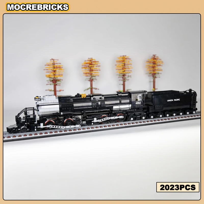 

MOC Building Block Urban Railway Technology Steam Train Power Motor Union Pacific Big Boy Assembly Model Brick Children's Toys G